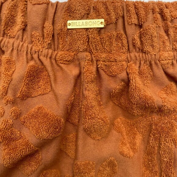 Billabong Loosen Up Set- Sweatshirt & Shorts | Size S/M | Burnt Orange/Toffee - Picture 11 of 12